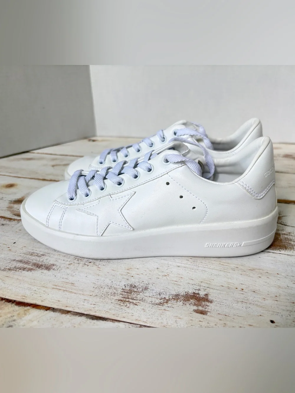 Golden Goose Pure-Star Bio-Based Sneakers white 38 vegan luxury minimalist EUC